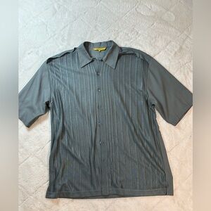 Silversilk men’s gray green button down textured XXL ( 2 extra large)